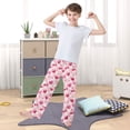 thumbnail image 5 of Kids' Pajama Pants Soft Relaxed Fit Sleep Pants Lounge Pants with Pockets Cherry and Pink Bow Pattern X-Large, 5 of 9