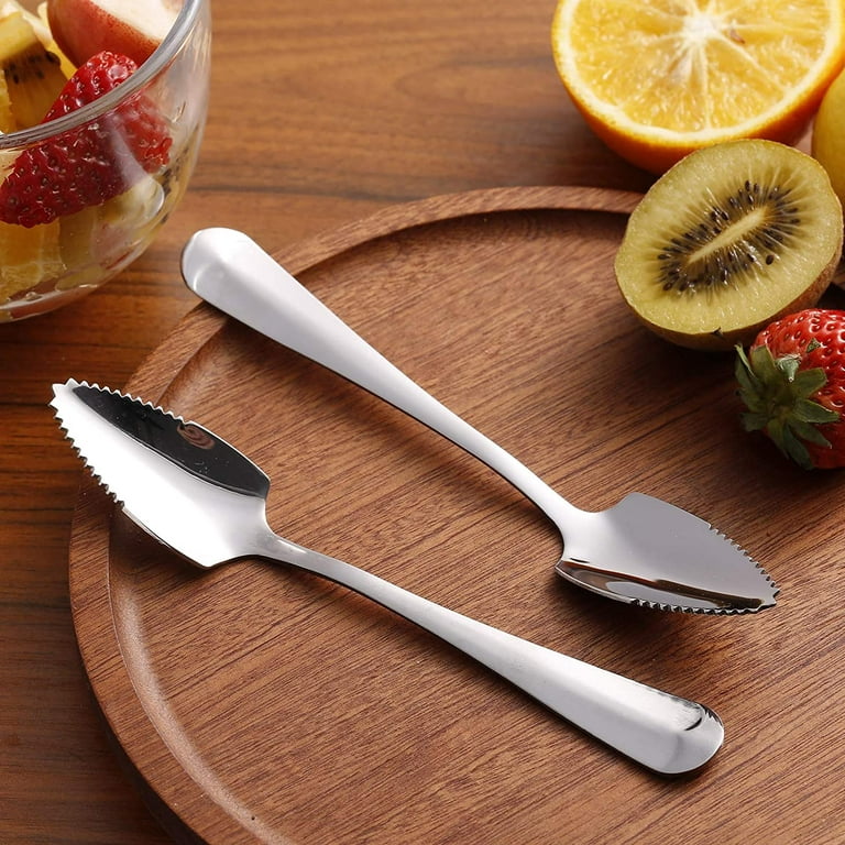 Serrated Grapefruit Spoon Set - Mirror Finish Tableware for Citrus Fruits  and More（6 pieces）