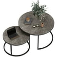 thumbnail image 1 of HOMCOM Tables Gigognes, Ensemble de 2 Tables Basses avec Dessus Effet Marbré, 1 of 10