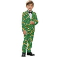 thumbnail image 2 of Xoenoiee Truck Rainbow Shamrock Coin Print Boys Suit Slim Fit 2 Piece Formal Suits for Kids St. Patrick's Day Wedding Dress Tuxedos Blazer Pants Suits Set, 9-10 Years, 2 of 7