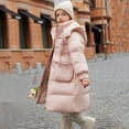 thumbnail image 5 of Efsteb Kids Girls Long Hooded Puffer Jacket Zipper Quilted Thick Padded Down Coat Windproof Warm Outwear (Pink,9-10 Years), 5 of 8
