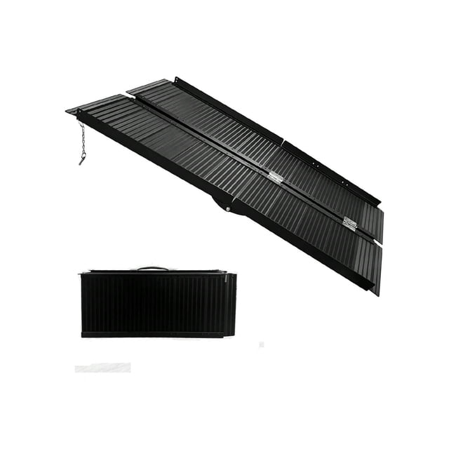 Bingirl 6FT Portable Wheelchair Ramp With Handle Non-Slip Aluminum Folding Handicap Wheelchair Ramp Threshold Ramps For Home Steps Doorways Curbs Stairs 800 LBS Capacity