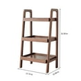 thumbnail image 2 of Walnut Ladder Bookshelf, 3-Tier Solid Oak Shelf,Storage Organizer Step Bookshelf for Study, Living Room, Bedroom and Hallway, Solid Wood Furniture, 2 of 14