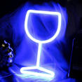thumbnail image 1 of Neon Signs LED Wine Glass Neon Lights Neon Signs For Wall Decoration Battery or USB Powered Bedroom Neon Light（blue）, 1 of 5