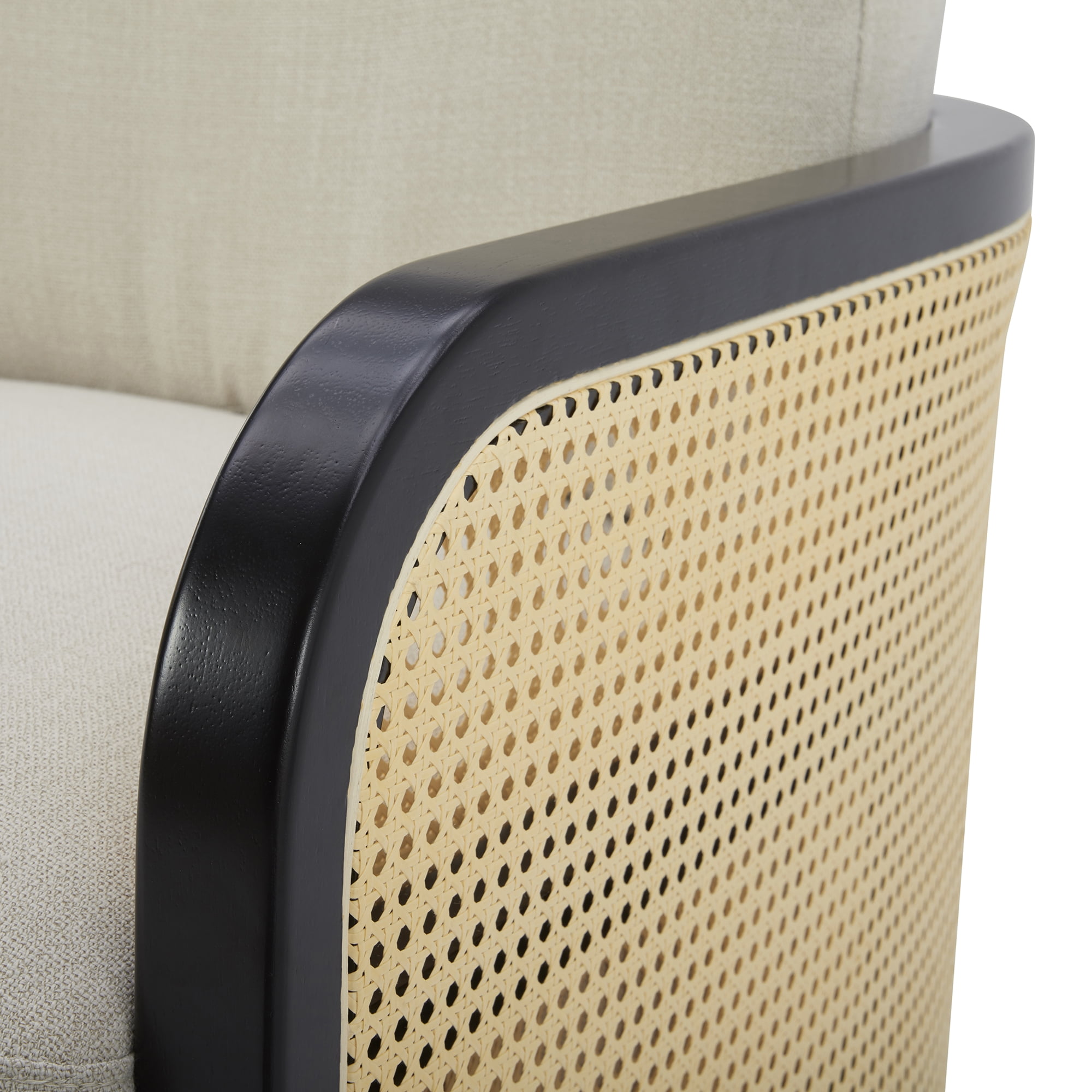 Better Homes & Gardens Springwood Cane Swivel Accent Chair, Charcoal
