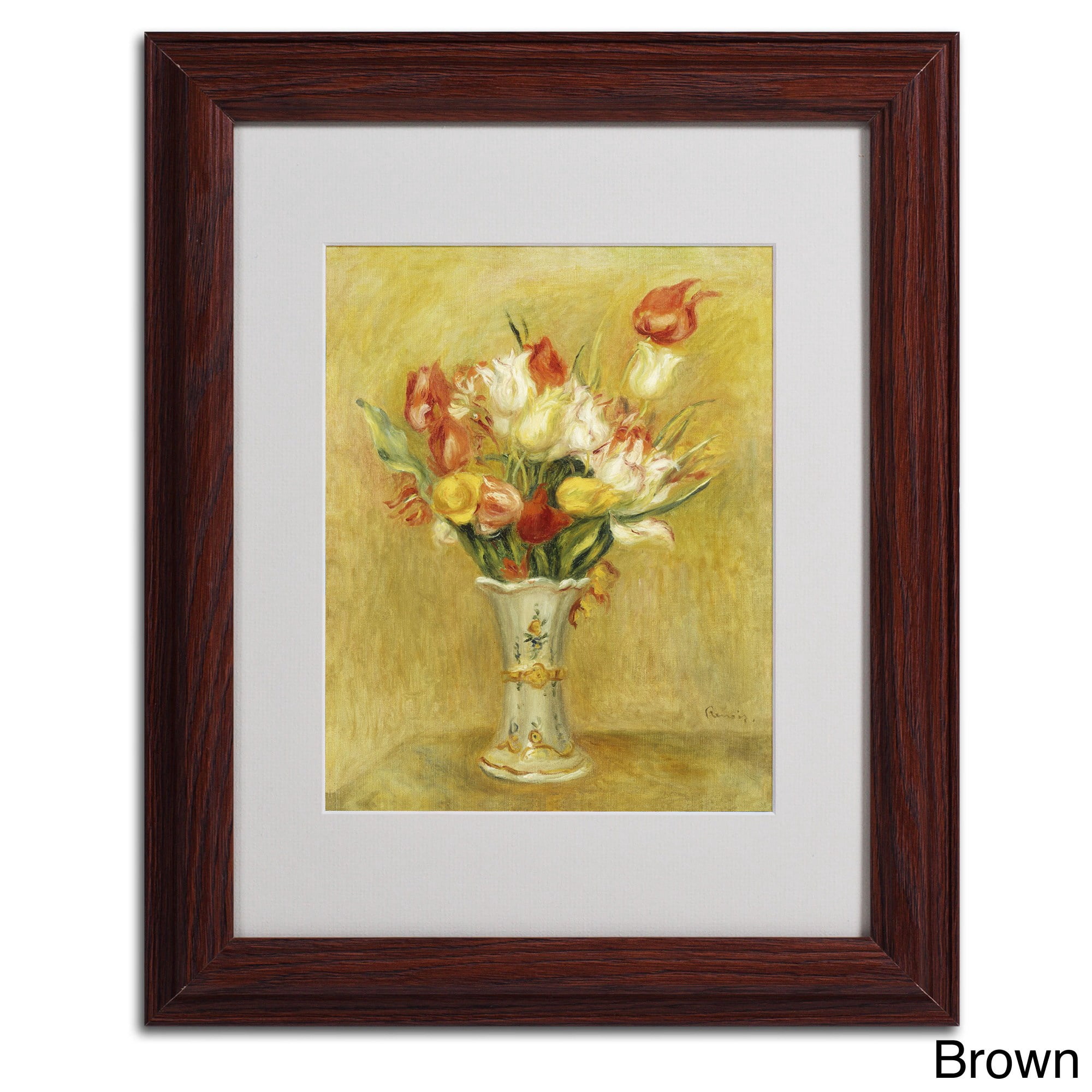 Trademark Fine Art "Tulipes 1909" Canvas Art by Pierre Renoir, Black Frame