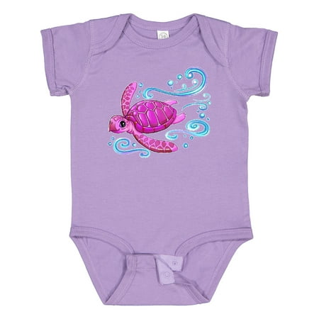 

Inktastic Cute Pink Sea Turtle Gift Baby Boy or Baby Girl Bodysuit