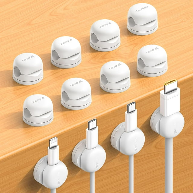 Organizador de cables, paquete de 12 soportes giratorios Lamicall