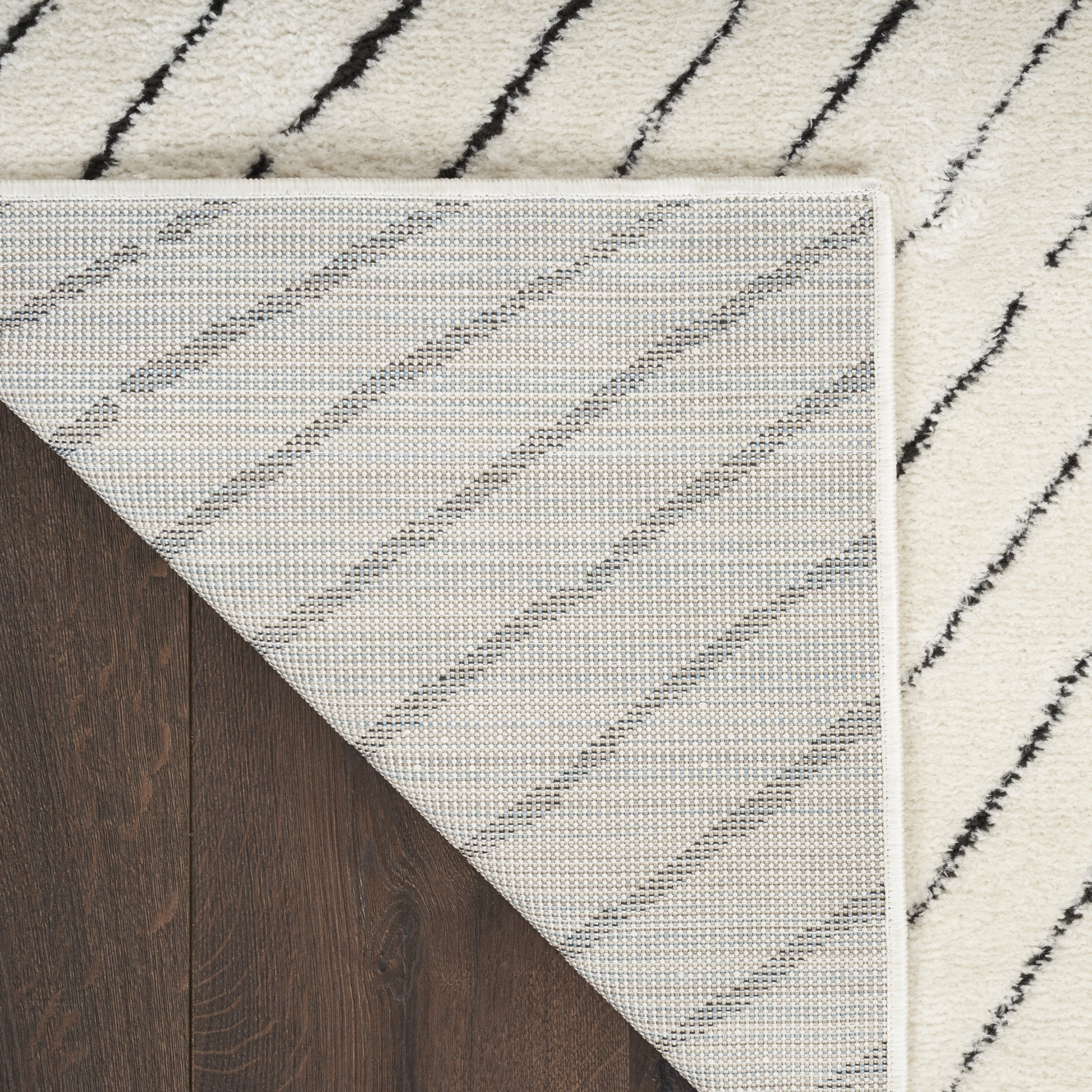 Nourison Cozy Modern 2'2" x 6' Ivory Black Scandinavian Indoor Rug