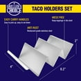 thumbnail image 6 of Griller's Choice Stainless Steel Taco Holder Set - 4 Pack Taco Shell Holder Stand for 12 Tacos, Easy to Clean Taco Serving Platter, Taco Rack for Grillers and Griddle Users, 6 of 6
