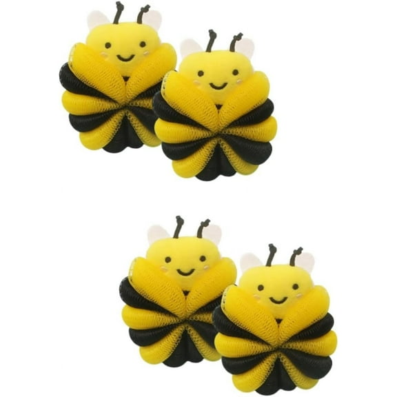 4 pcs Bath Ball tubs for Newborns Bathtub Bath Accessories for Shower Sponge Bath Shower loofah Exfoliating Mesh Skin Cleaning Scrubber Bathing Skin Scrubber Soft