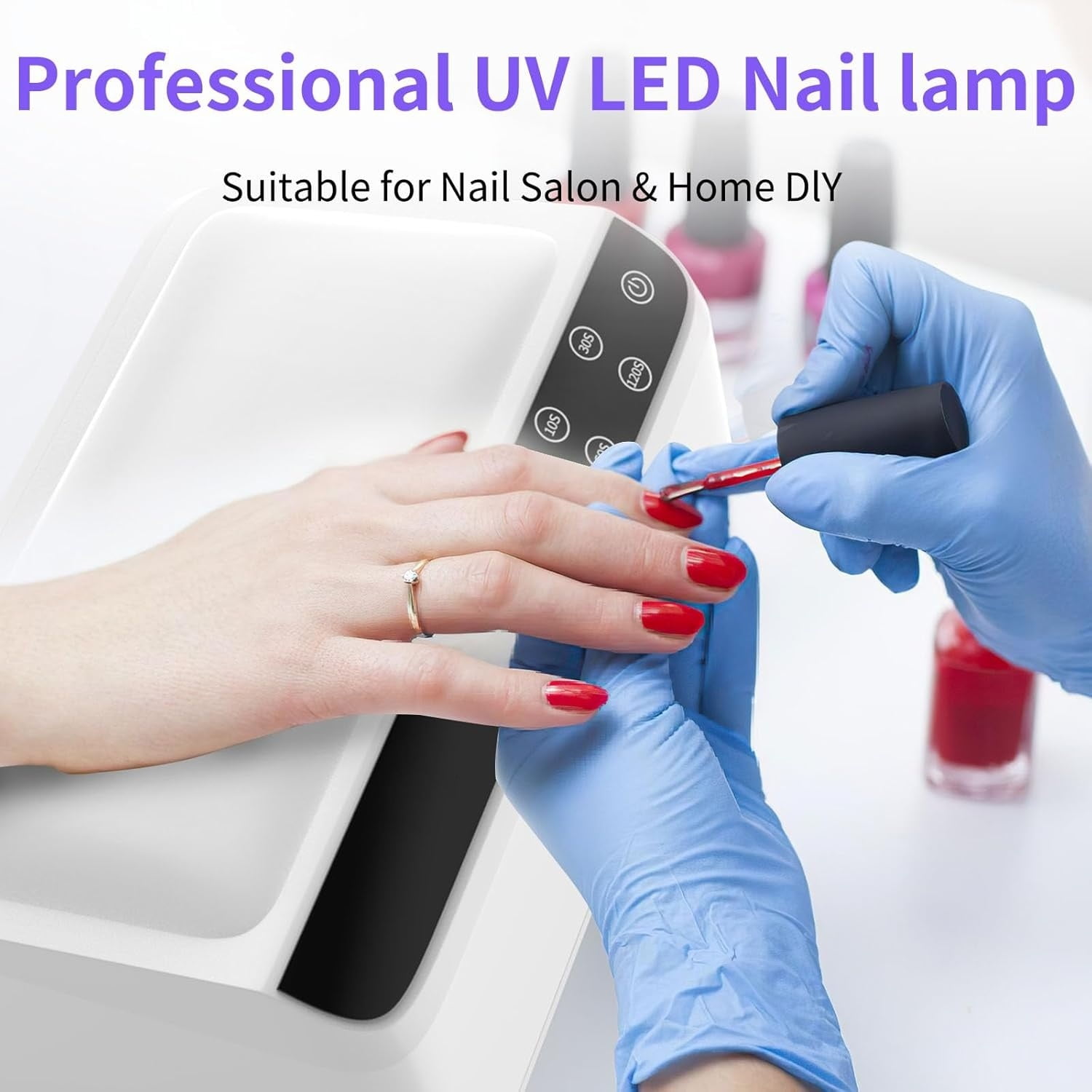UV LED Nail Lamp with Arm Rest Pillow for Gel Polish 72W Power Nail Light Dryer with 4 Timers and Touch Screen Perfect for Salon or Home Use