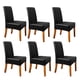 thumbnail image 1 of Fundas de cuero sintético impermeables para sillas de comedor, paquete de 6, diseño elástico universal para comedor, color negro, 1 of 6