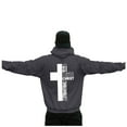 thumbnail image 3 of Hpapadks Hoodies for Men Oversized Vintage Cross Letter Print Hoodies Pullover Long Sleeve Drop Shoulder Design Hooded Men's Sweatshirts, 3 of 6