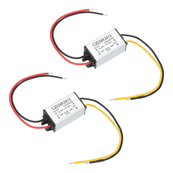 DC 24V to DC 12V Power Converter 2A 24W Step Down Converter Voltage Reducer Waterproof Transformer Power Supply Module Power Adapter for Car Truck Solar System