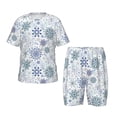 thumbnail image 1 of Fotbe Retro ice blue snowflakes Pijama Estampada de 2 Piezas para Niños – Ropa de Dormir de Manga Corta Cómoda para Niños y Niñas, Camiseta y Shorts de Algodón-3X-Large, 1 of 6