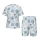 thumbnail image 1 of Balery Retro ice blue snowflakes Conjunto de Pijama Infantil de Manga Corta con Estampado – Ropa de Dormir de Algodón Suave-Medium, 1 of 6