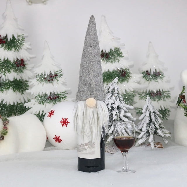 Juego de Botellas de Vino Xihbxyly para Menores de 10 Años con Forma de Anciano Sin Rostro Navideño