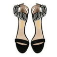 thumbnail image 2 of XYD Women Fashion Single Strap Open Toe Platform Sandals Flower Rhinestone Ankle with Buckle Stiletto High Heels Shoes Size 8.5 Black, 2 of 4