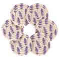 thumbnail image 7 of Yayeee 6 PCS Drink Coasters with Holder Set Woven Absorbent Round Tabletop Hot Pad, Lavender Pattern, 7 of 7