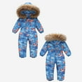 thumbnail image 4 of Ruyang Baby Boys Camouflage Snowsuit Toddler Girls Winter Warm Heart Graphic Jumpsuit Faux 𝐅𝐮𝐫 Hooded Zipper 𝐎nesie, 4 of 6