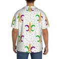 thumbnail image 5 of Gaeub Mardi Gras Carnival1 Men's Lapel Short Sleeve Shirt, Relaxed Fit Shirt, Soft and Breathable for Outdoors Party Travel - XX-Large, 5 of 7