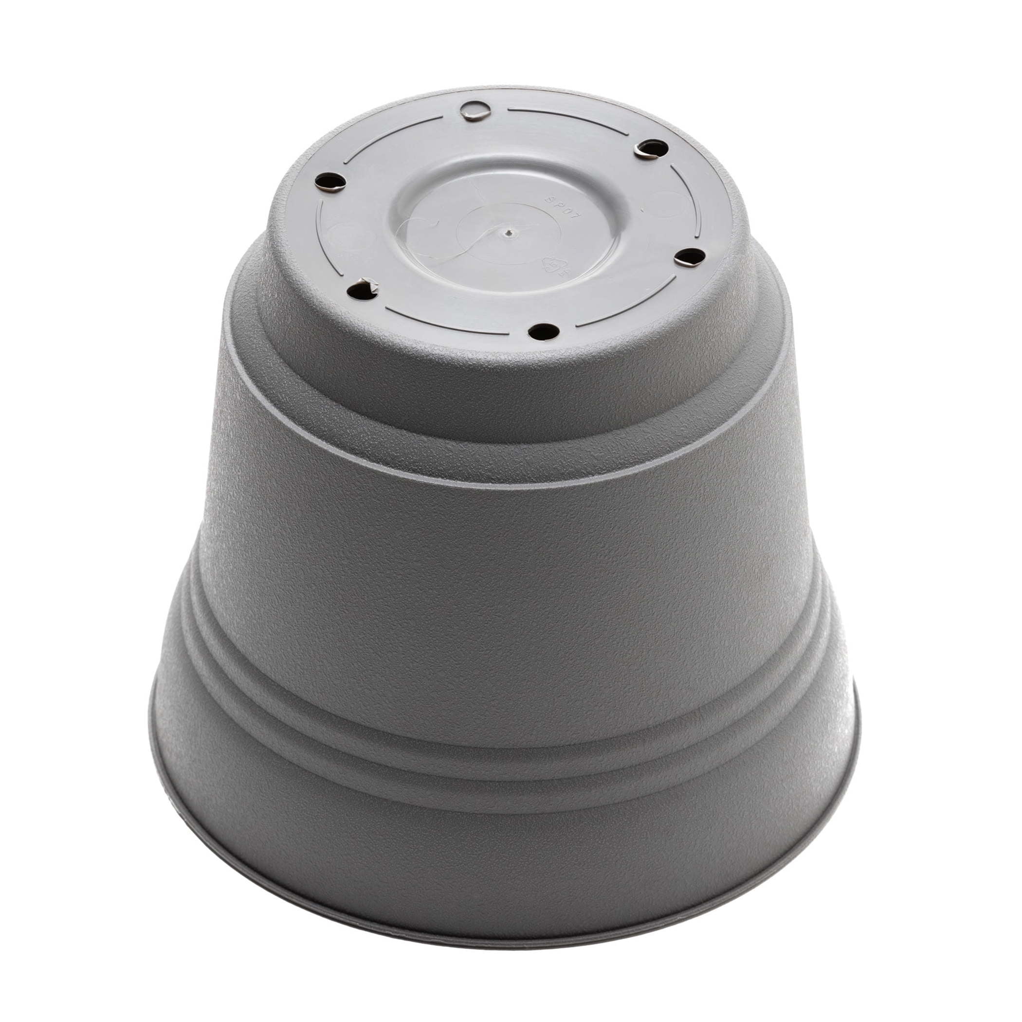 Bloem Saturn 12" Round Plastic Planter - Indoor/Outdoor, Snap-in Saucer & Drainage Holes, Charcoal