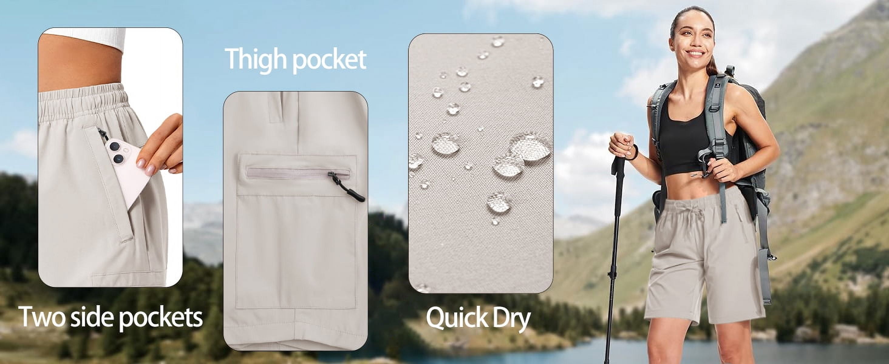 Rosvigor Womens Hiking Cargo Shorts Quick Dry Athletic Shorts for Women Golf Casual Summer Shorts with Pockets