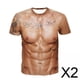 thumbnail image 1 of 2xFashion 3D Muscle Impreso Hombres Manga Corta Body Print Con Tatuaje Camiseta 2XL, 1 of 3