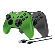 dreamGEAR Comfort Grip Twin Pack - Accessory kit for game controller - green/smoke - for Xbox One, Xbox One S, Xbox One X