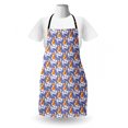 thumbnail image 3 of Floral Apron, Repetitive Abstract Colorful Flower Sketch Vintage Look Illustration, Unisex Kitchen Bib with Adjustable Neck for Cooking Gardening, Adult Size, Orange and Violet Blue, by Ambesonne, 3 of 4