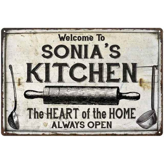 SONIA'S Kitchen Farmhouse Sign Gift 8x12 Metal 108120033287