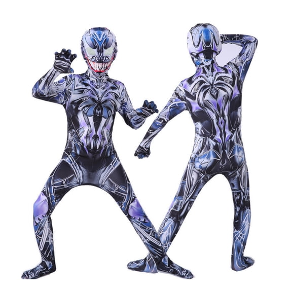 Cosplay Costume Venomous Symbiote Pattern Suit for Halloween Party Role Play Dress Up Show Carnival Performance, Multicolor