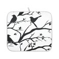 thumbnail image 2 of Black Birds and Flowers Dish Drying Mat for Kitchen, Quick Drying Absorbent Soft Durable 16" x 18", 2 of 10