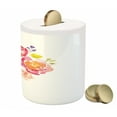 thumbnail image 3 of Pastel Piggy Bank, Watercolor Bouquet of Roses Romantic Corsage Design Bridal Wedding Flora, Ceramic Coin Bank Money Box for Cash Saving, 3.6" X 3.2", Multicolor, by Ambesonne, 3 of 4