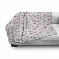 thumbnail image 2 of Bird Print Soft Flannel Fleece Throw Blanket, Hawaiian Continuous Flamingo Petal and Dots, Cozy Plush for Indoor and Outdoor Use, 50" x 60", Cadet Blue Pink, by Ambesonne, 2 of 5