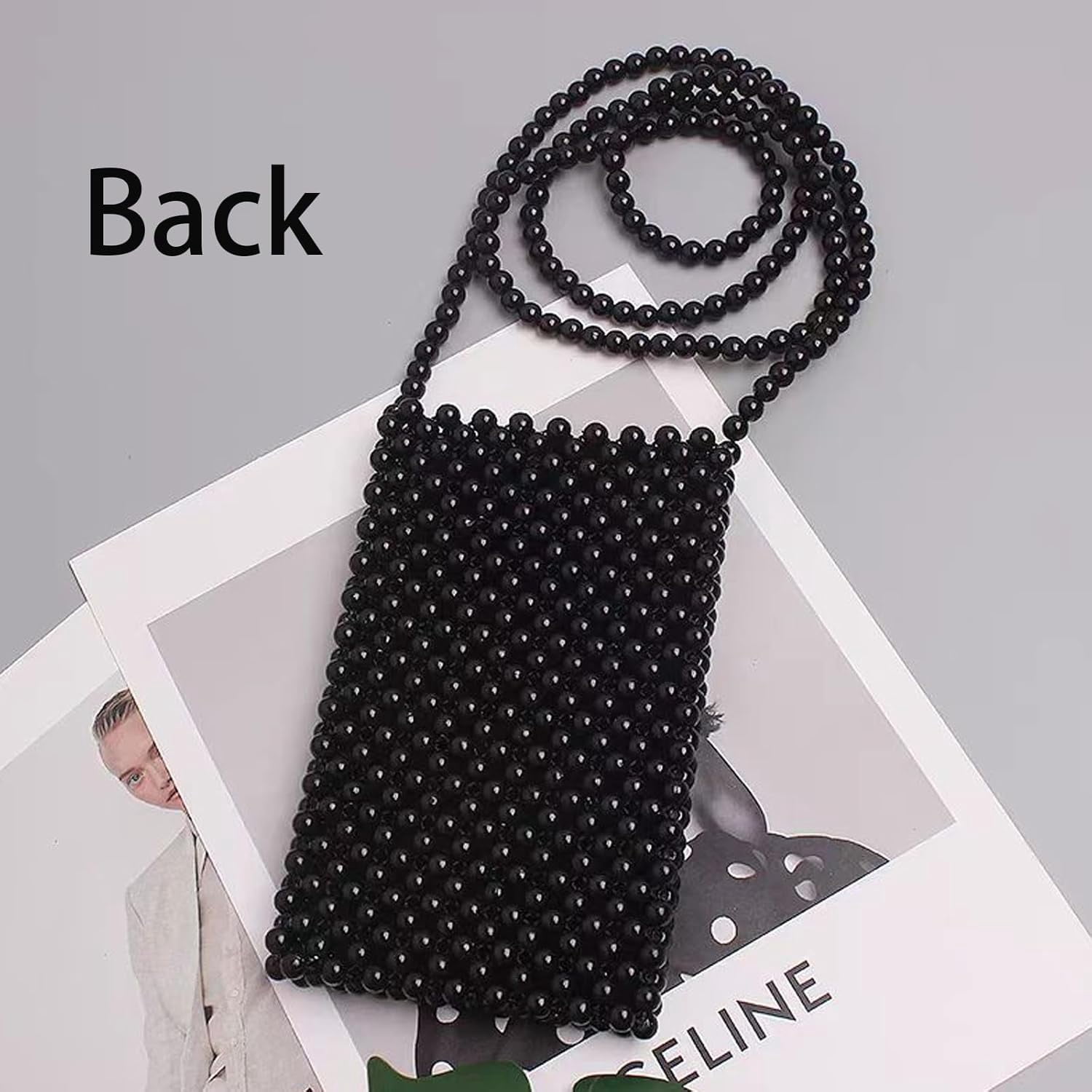 CAILDANL Luxury Pearl Bag Chain Bag Purse Shoulder Bag for Women,Artificial Pearl Clutch Crossbody Beaded Evening Bag for Party