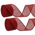 thumbnail image 1 of 2PCS Cinta de Arpillera con Alambre, Rojo Vino, Cintas de Lino con Borde de Alambre para Manualidades, 1 of 7