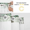 thumbnail image 2 of Spring No Hook Shower Curtain with Snap in Liner, Butterfly Summer Botanical Flower Double-Layer Waterproof Fabric Shower Curtains for Bathroom Hotel Bathtub, Mesh Top 48"x72", 2 of 9