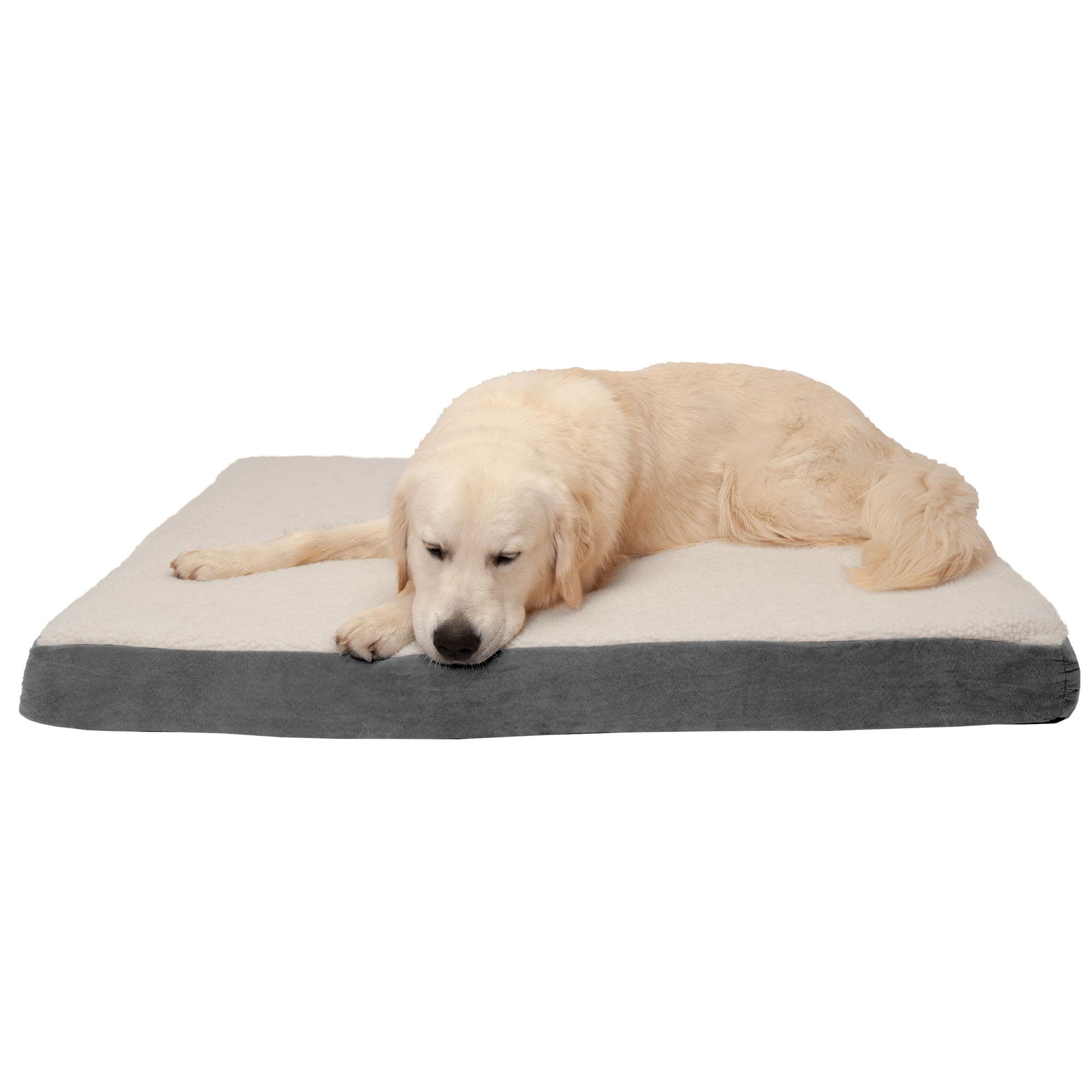 Furhaven XL Orthopedic Dog Bed Sherpa & Suede Deluxe Mattress w