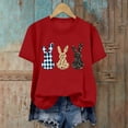 thumbnail image 2 of AKOEE Easter Outfits for Women Teen Girls Cute Floral Bunny Printed Short Sleeve Tops Graphic Basic Tee Shirt (3XL, Red 01), 2 of 6