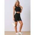 thumbnail image 3 of DARING DIVA Women's Ribbed Knit Tank Top and Biker Shorts Lounge Set Black L, 3 of 6