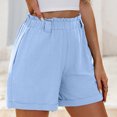 thumbnail image 6 of Summer Saving! Ashirexll Women's Shorts, Summer Shorts for Women, Women Solid and Linen Summer Loose and Casual Comfortable Elastic Waist Wide Leg Pants Straight Leg Shorts, 6 of 7