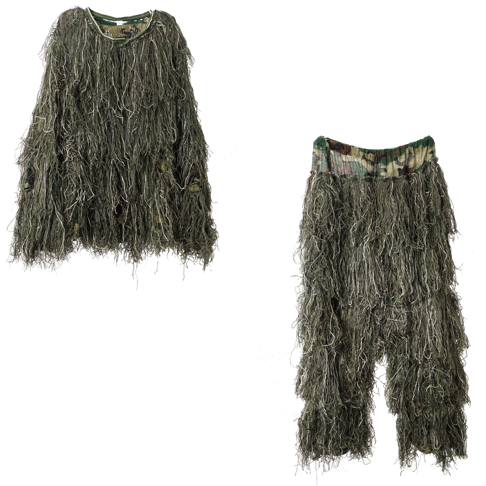 MOPHOTO 5 in 1 Ghillie Suit 3D Camouflage Hunting Suits - Jacket, Pants, Hood, Carry Bag for Adults & Youth, M/L/XL/XXL