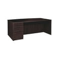 thumbnail image 2 of Lorell Prominence 2.0 Espresso Laminate Left-Pedestal Bowfront Desk - 3-Drawer 1" Top, 72" x 42" x 29" - 3 x File Drawer(s), Box Drawer(s) - Single Pedestal on Left Side - Band Edge - Material: Partic, 2 of 6