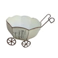 thumbnail image 3 of Almencla Decorative Garden Wagon Planter Desktop Backyard Patio Flowerpot with Wheels Beige, 3 of 8