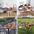 thumbnail image 5 of Baseball Round Table Cloth Cover American Flag Vintage Baseball Bat Glove Ball Tablecloth for Indoor Outdoor Picnic Party Fit for Round Tables, 5 of 6