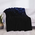 thumbnail image 3 of Fotbe Black Blue Glitter Sparkles Manta de Franela con Estampado, Manta Ultrasuave para Cama, Sofá, Auto, Hipoalergénica y Antibolitas-80"x60", 3 of 6