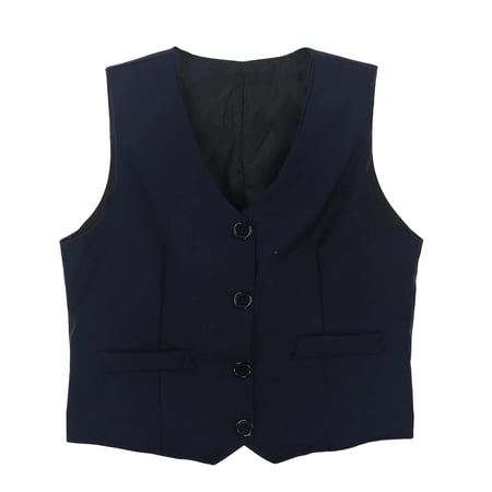 Little Boys Fall Vest Coats Button Down Solid Color Formal Sleeveless Jacket Childrens Casual Outerwear Size 5-6T