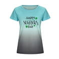 thumbnail image 2 of weskinke St. Patricks Day Shirts For Women Plus Size Gradient Letter Shamrocks Print Short Sleeve Tee Shirt Holiday Top, 2 of 5
